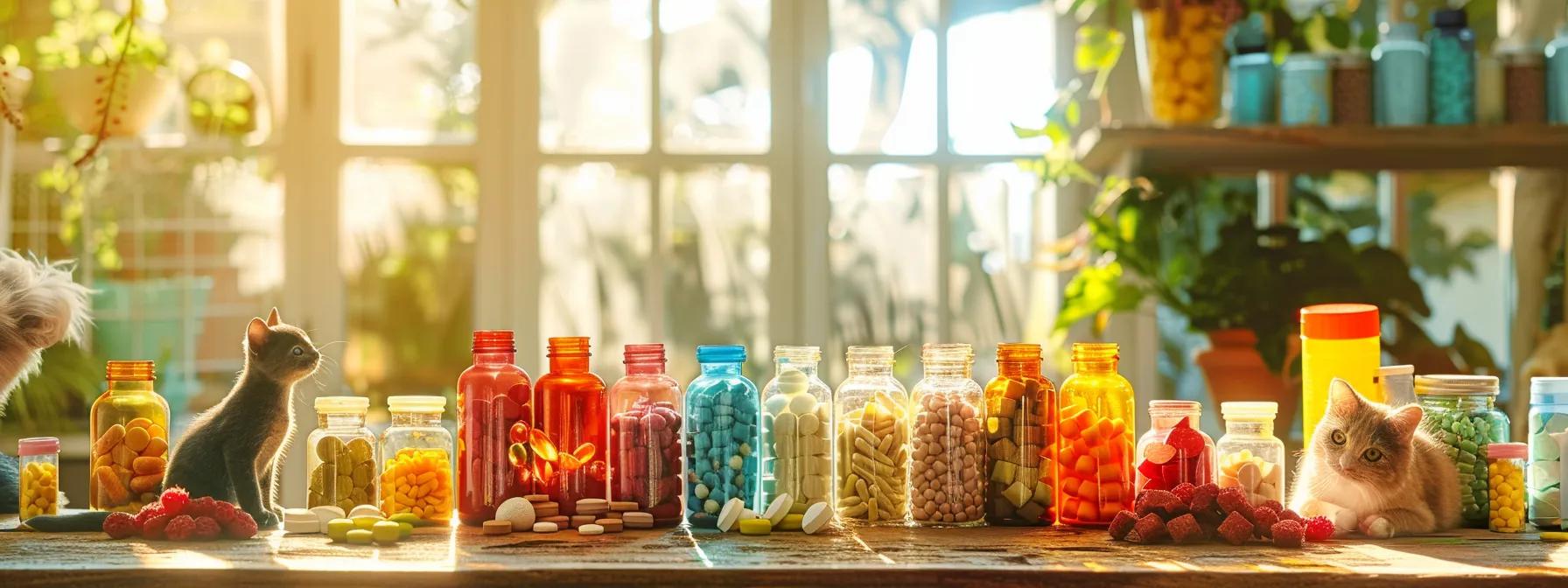 assorted pet supplements