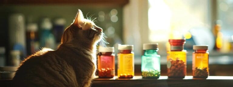 curious cat gazes up
