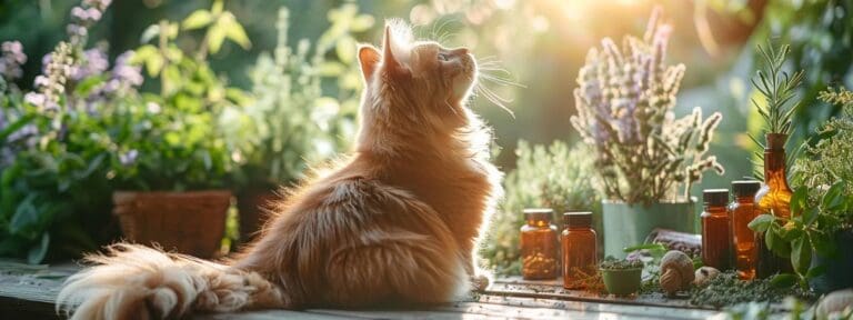 a radiant and healthy pet sits