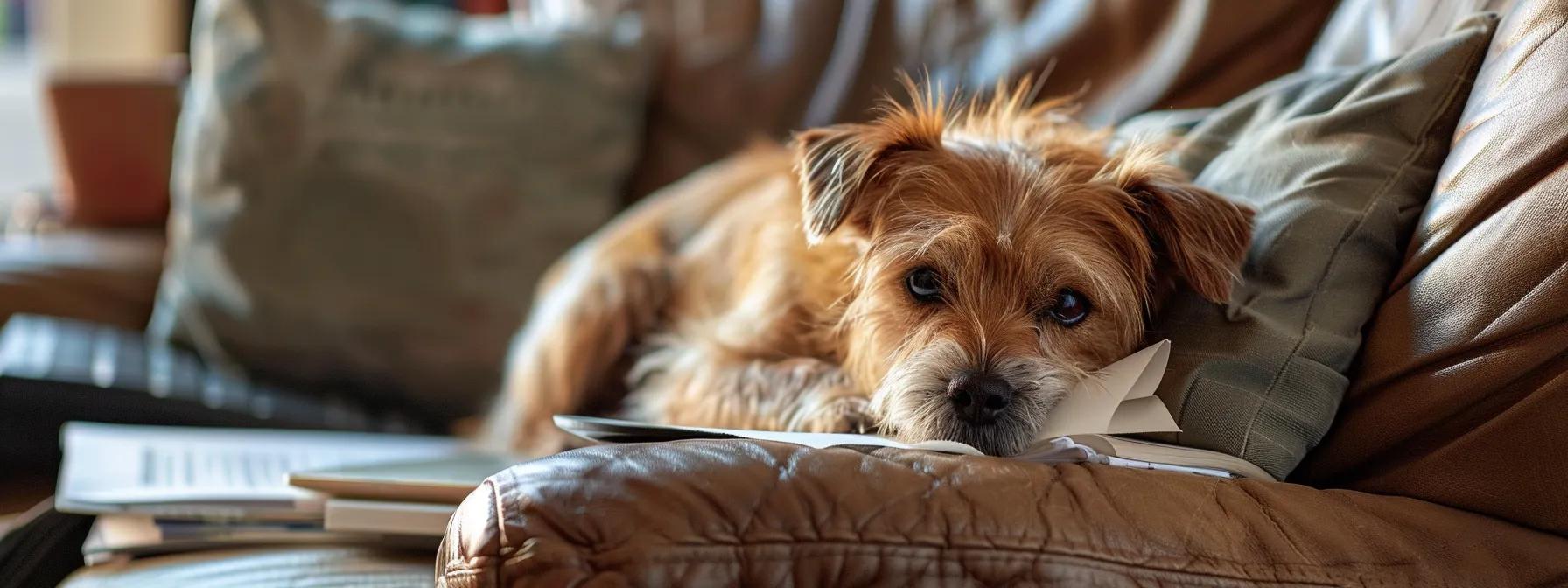 senior dog relaxing